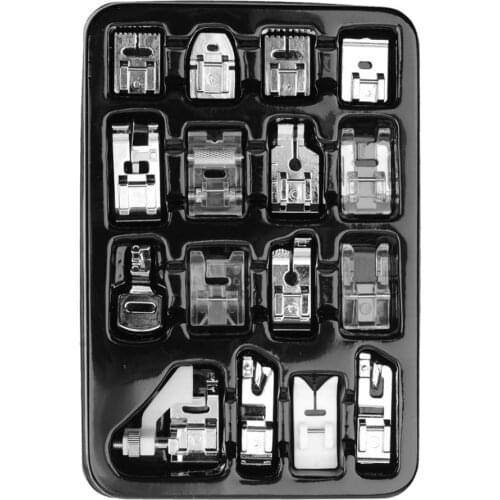 16pcs Domestic Sewing Machine Accessories Presser Foot Feet Kit Set Hem Foot Spare Parts With Box For Brother Singer Janome
