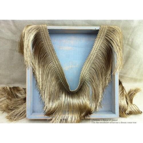 2yards Gold fringe tassel lace trim Diy necklace garment accessories Dance dress trims 11cm Width