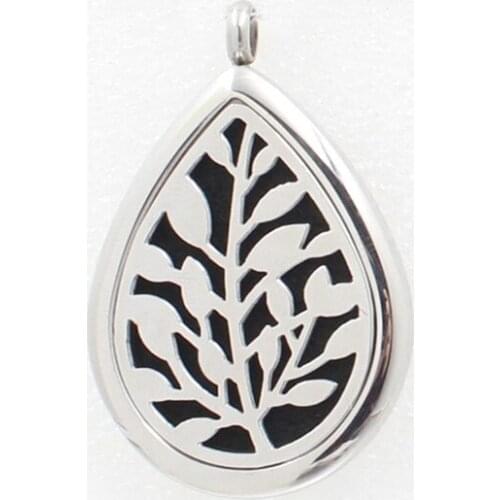 2016 New Design Stainless Steel oval shape leaf perfume pendant necklace essential oil locket jewelry