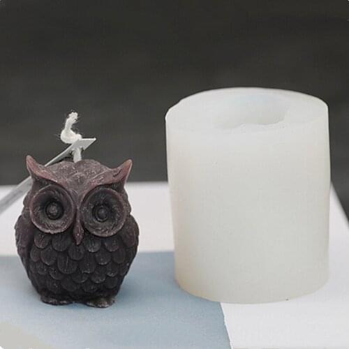 3D Owl Candle Mold Silicone Mold For Candle Making DIY Handmade Resin Molds For Plaster Wax Mould