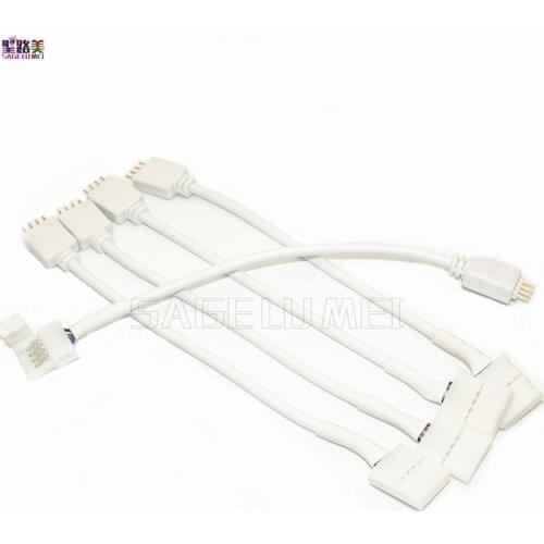 5pcs 4 Pin 5050 RGB LED Strip Male Connector Cable TO 10mm 4PIN PCB Control Cable for led strip lights tape ribbon connect