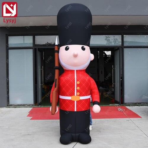 6M Air Inflatable Enlisted Men Outdoor Garden Inflatable Nutcracker Soldier for Outdoor Christmas Mascot Decoration