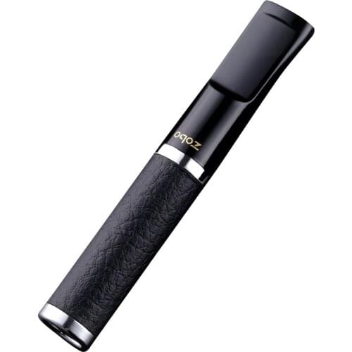 8mm/5mm Cigarette ZOBO Leather Metal Cigarette Holder Filter MenS Circulation Cleanable Lung Filter