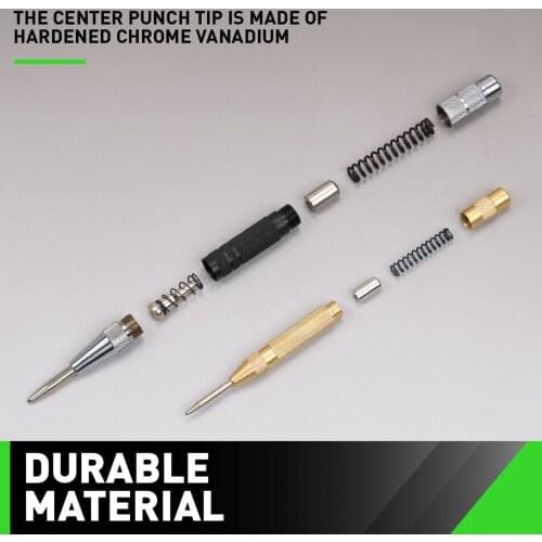 Automatic Center Pin Punch Spring Loaded Marking Starting Holes Tool Wood Press Dent Marker Woodwork Tool Drill Bit