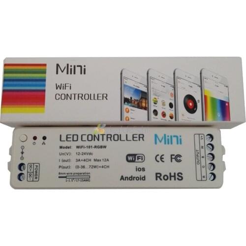 WIFI101 iOS/Android APP WiFi RGBW led controller Wireless 2.4G For DC12-24V rgbw led strip lights 5050 Free shipping