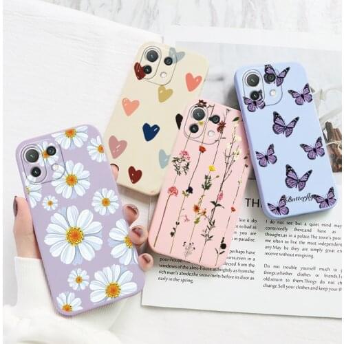 For Xiaomi Mi 11 Lite Pro Ultra Case Cute Dinosaur Flower Bumper Cover For Xiaomi Mi 11 11i Mi11 Lite Ultra Mi11lite Funda Coque