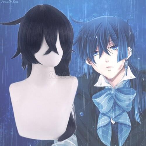 Anime The Case Study of Vanitas Cosplay Vanitas Wig Halloween Vanitas no Karte Black Blue Heat Resistant Synthesis Hair C39M276