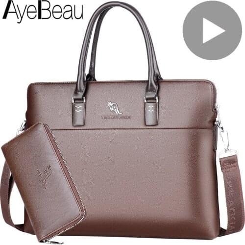 Business Office Men Shoulder Hand Bag For Document A4 Laptop Purse Handbag Briefcase Tote Male Work Vintage Bolsas Big Side 2020