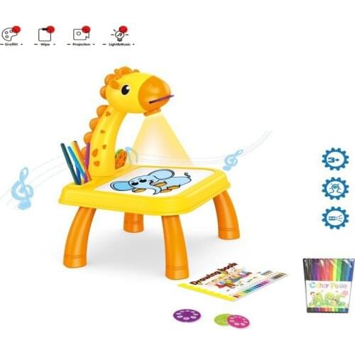 Child Smart Projector Desk With Light and Music Learning Painting Machine Toy Creative Childrens Early Education Toys H-best