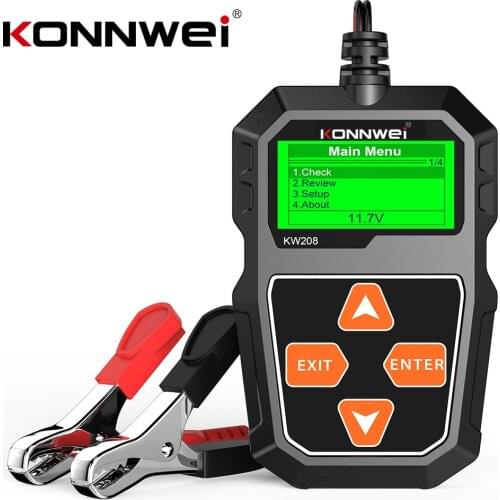 KONNWEI KW208 Battery Tester Charging System Test Scan Tool 100-2000CCA Battery Analyzer Car Battery Diagnostic Tool PK KW600