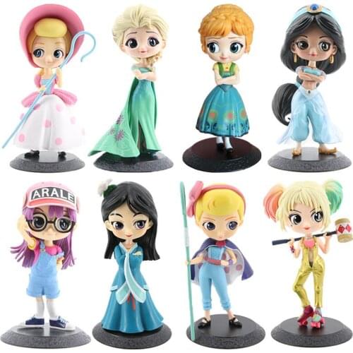 Disney Frozen Action Figure Boxed Ice Queen Elsa Princess Anna Model Decoration Birthday Gift Desktop Decoration Cake Accessory