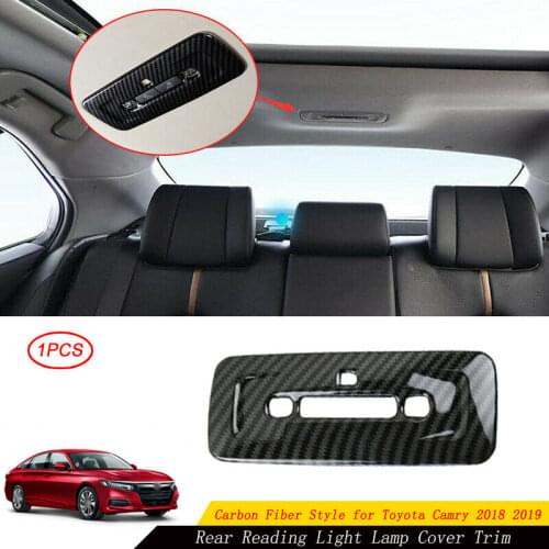 For Toyota Camry 2018-2020 Carbon Fiber Style Rear Reading Light Lamp Cover Trim car accessories