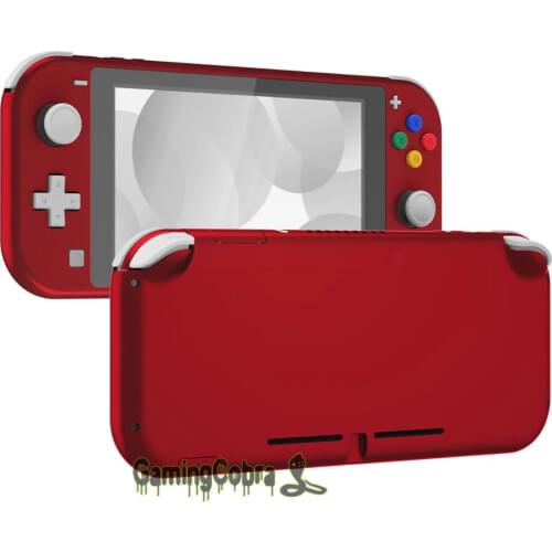 EXtremeRate Soft Touch Scarlet Red DIY Replacement Shell Housing Case Cover with Screen Protector for NS Switch Lite