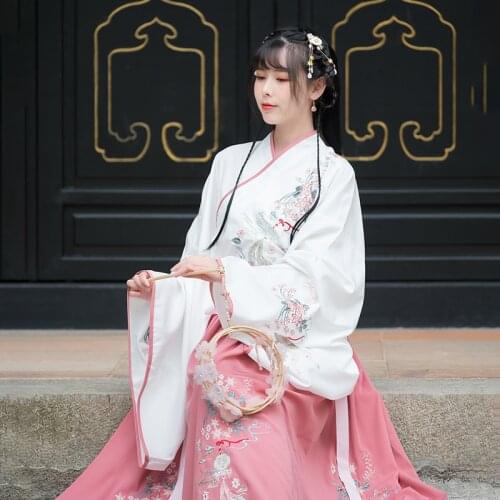 Ming Tang Dynasty Elegant Costume Cosplay Pink Hanfu Robe Fairy Dress Carnival Outfits for Women Traditional Chinese Clothing