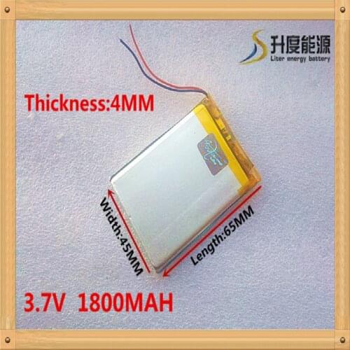 Free shipping 3.7 V 1800 mah e-readers 404565 electronic learning machine 3.7 V lithium polymer batteries