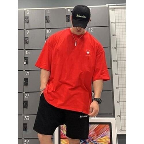 New Fashion summer muscle casual training tee Elastic breathable workout sportswear Male loose large size cotton T-shirts