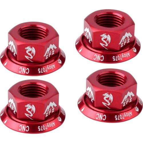 4Pcs Lightweight Mountain Bike Bicycle Hub Nuts Fixed Gear Aluminum Alloy Axle Screw Bike Accessories