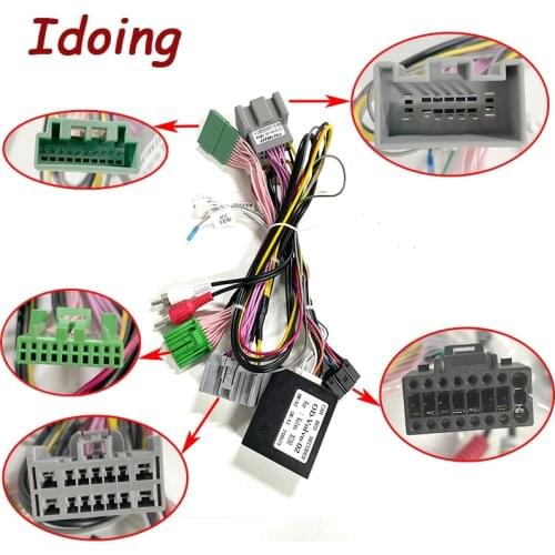 Idoing Car Android Head Unit 16PIN Power Wiring Harness Cable With CanBus Cable for Volvo XC90 Car Audio Power Cable Connector
