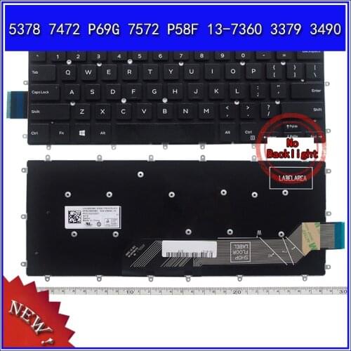 Laptop Keyboard for DELL 5378 7472 P69G 7572 P58F 13-7360 3379 3490 Notebook Replace Keyboard