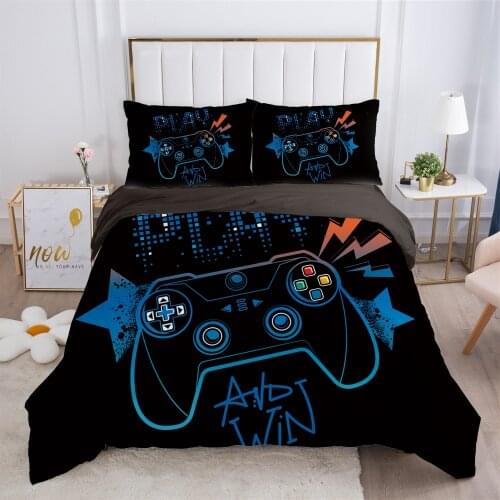 Cartoon gamepad Childrens Bedding set for kids baby Duvet cover set pillow case Bed linens Quilt cover Bed set Single play