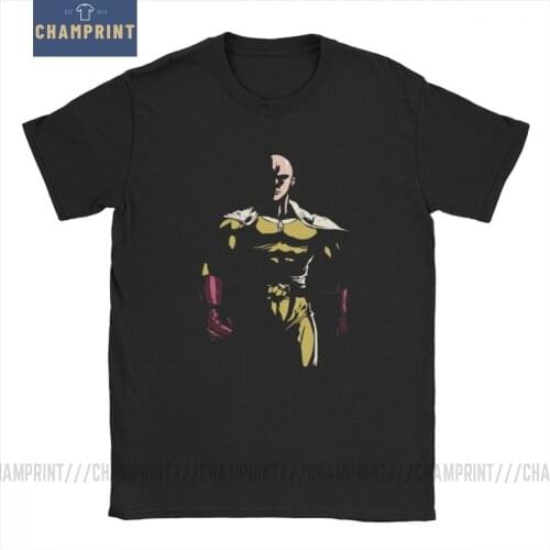 One Punch Man T-Shirt Men Saitama OPM Oppai Anime Manga Funny Pure Cotton Tees Crewneck Short Sleeve T Shirts Original Tops