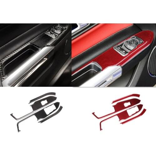 Carbon Fiber Interior Trim Stickers For Ford mustang 2015-2021 Car Console Frame Sticker Interior Decoration Accessories