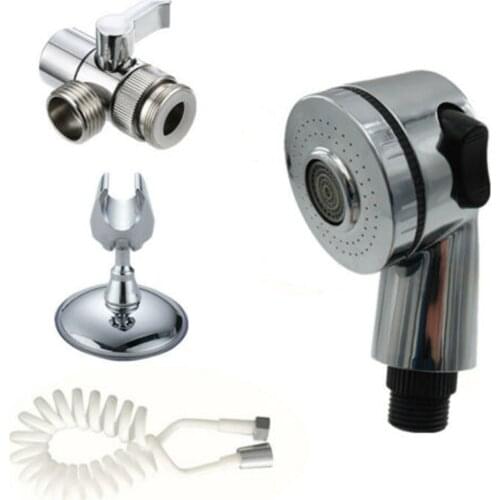 Showerhead Diverter Bracket Hose Kit DIY Assemble Faucet Accessories Kitchen Sink Basin Hair Washing & Puppy Cat Shower Sprayer