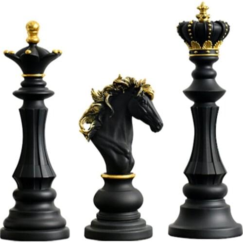 Desktop Decor, Chess Shape Statue Resin Ornament Decorative Craftwork for Sitting Room Bedroom Office