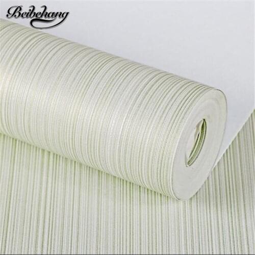 Beibehang Plain vertical striped yarn wallpaper simple modern non-woven bedroom living room study office background wallpaper