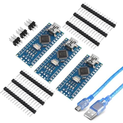 USB Nano V3.0 ATmega328 CH340G 5V 16M Micro-Controller Board for Arduino9Nano x 3 with 1 Cable
