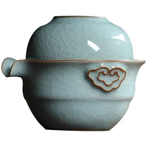 Chinese Style Celadon Portable Quick Cup One Pot One Cup Ceramic Teapot Tea Cup Travel Tea Set tea set cup sake set