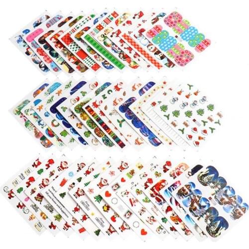 Portable 48Pcs Beautiful Christmas Snowflakes Manicure Art Transfer Sticker Easy to Use Manicure Sticker Compact for Party