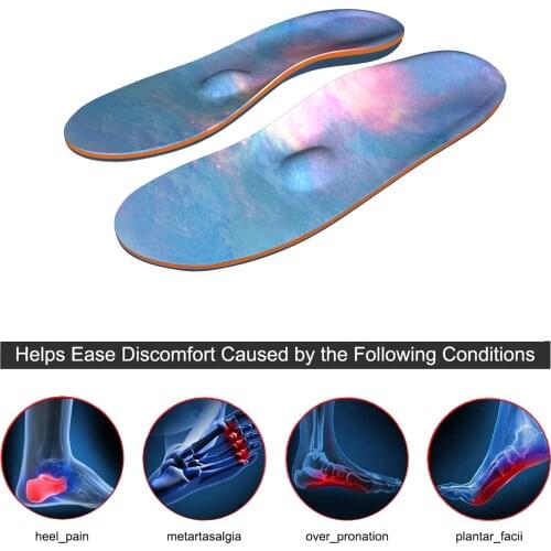 Simple Design, Colorful Anti-skid, Shock-absorbing, Breathable, Orthopedic Arch Support Insole