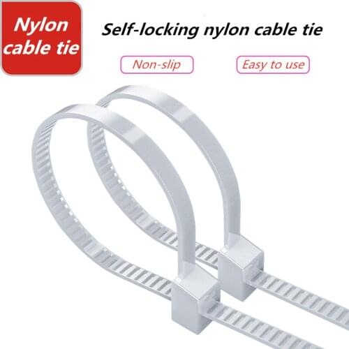 Self-Locking Plastic Nylon Tie 2.5*100mm Fastening Ring White Zip Wraps Strap Nylon Cable Ties Set