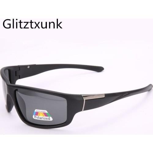 Glitztxunk Sunglasses Men Polarized Square Retro Sport Sun Glasses for Men Black Outdoor Driving Male Eyewear Oculos Gafas De So