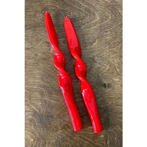 Mysterious Home 2 Li Red Twisted Candlestick Candle