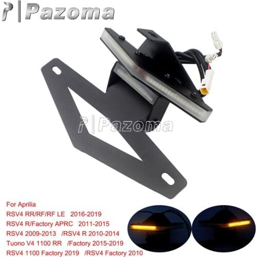 Motorcycle LED Turn Signals License Plate Holder For Aprilia RSV4 Tuono V4 1100 RR Factory 2009-2019 Fender Eliminator Tail Tidy