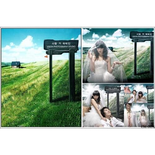 Fresh Green Natural Photography Backdrops for Wedding Photos Wood Signal Fence Newborn Baby Custom Photo Props