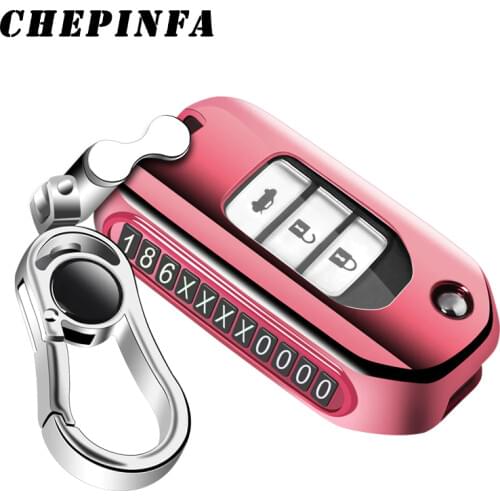 TPU Car Key Case Full Cover Shell For Honda Civic X-RV Jazz Greiz Crdder Odyssey CR-V HR-V Accord Jade Crider Flip Key Keychain