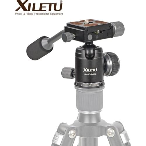 XILETU FM5C Tripod Ball Head Aluminum Alloy Ballhead w Quick Release Plate For Timelapse Camera Manfrotto Benro Tripod Monopod