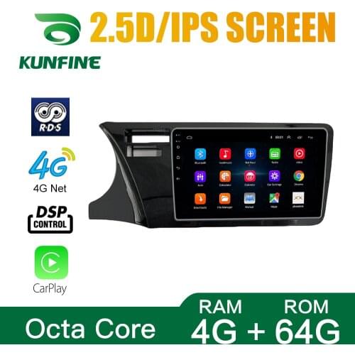 Octa Core Android 10.0 Car DVD GPS Navigation Player Deckless Car Stereo for Honda city 2014 -17 double hole Radio wifi headunit