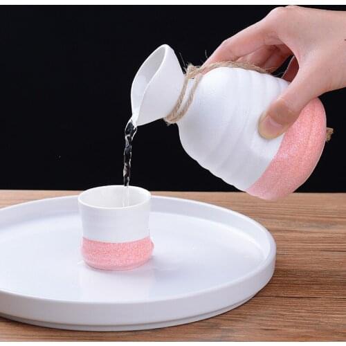 High Grade Ceramic Sake Set Japanese Wine Set Vintage Wine Bottle Flagon Liquor Spirits Drinkware Cups Bar Set For Home