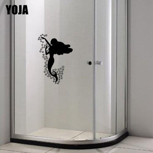 YOJA 28x19.5CM Home Decor wall Sticker Bathroom Kitchen Mermaid And Bubble Applique G2-0076