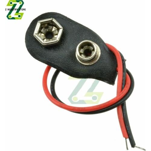 10PCS 9V Clip-on Battery Connector Battery Clip Connector Battery Holder Connector Wire Holder Cable Leads Battery Buckle