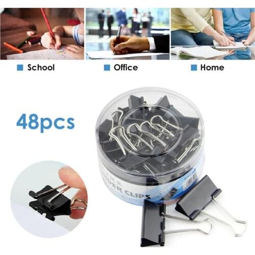 48 PCS 25mm Bill Document Organization Storage Long Tail Clip Office Supplies Metal Dovetail Clamp