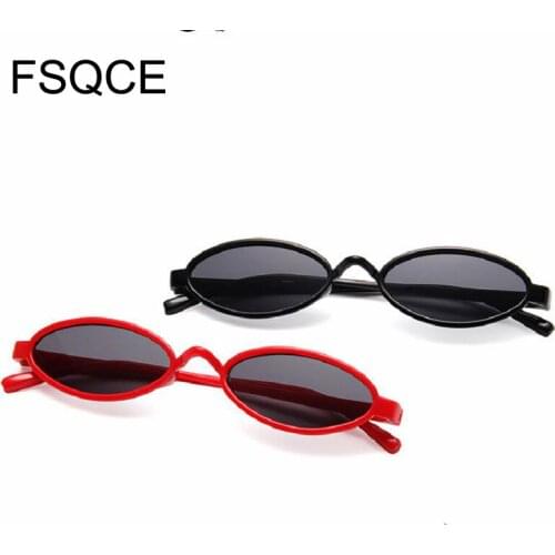 FSQCE Cat Eye Sunglasses Small Oval Mirror Sunglasses Women Luxury Brand Designer Eyewear Shades Ladies Sun Glasses UV400