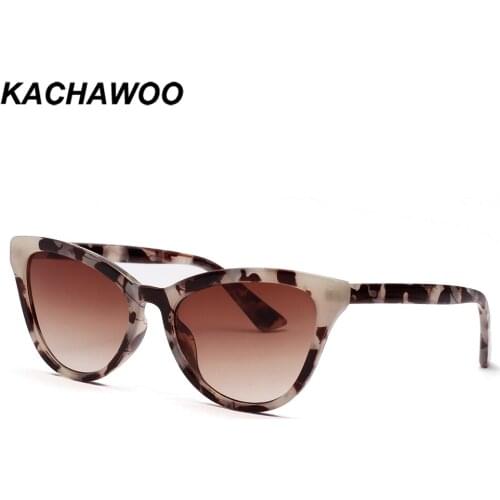Kachawoo sexy cat eye sunglasses leopard women brown pattern female sun glasses retro accessories for lady birthday gift items