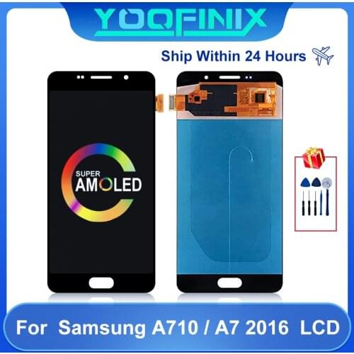 "5.5"AMOLED For Samsung Galaxy A7 2016 LCD Touch Screen Digitizer Display Replacement Parts For SM-A710F A710FD A710 LCD Display