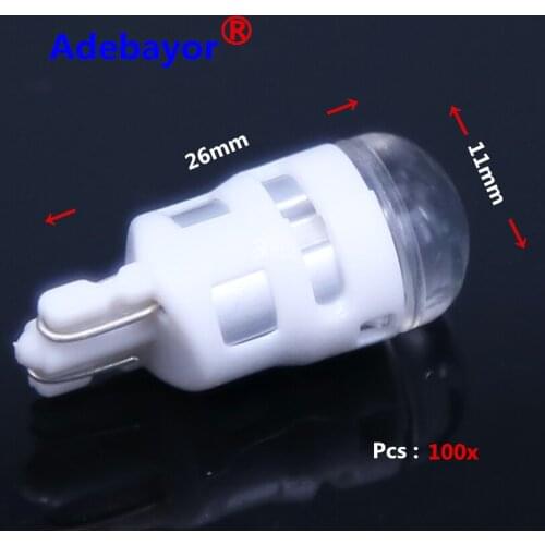 100 High quality 12V Car Auto LED lamp 194 W5W 1SMD T10 1 LED SMD 3030 Wedge Free shipping