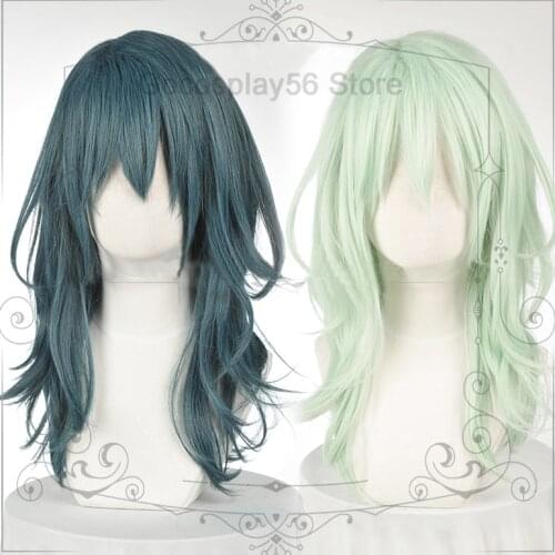 2 Colors Fire Emblem ThreeHouses Byleth Hair Female Blue Green Long Cosplay Hair Curly Curls Synthetic Women Comiket Role Play
